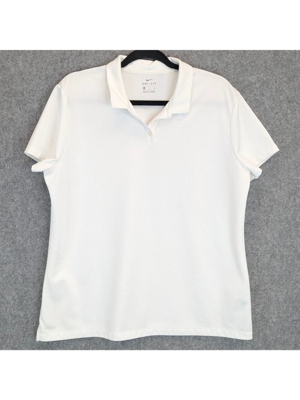 Nike Dri-Fit Womens Size XL White Polo Shirt Golf Tennis Activewear